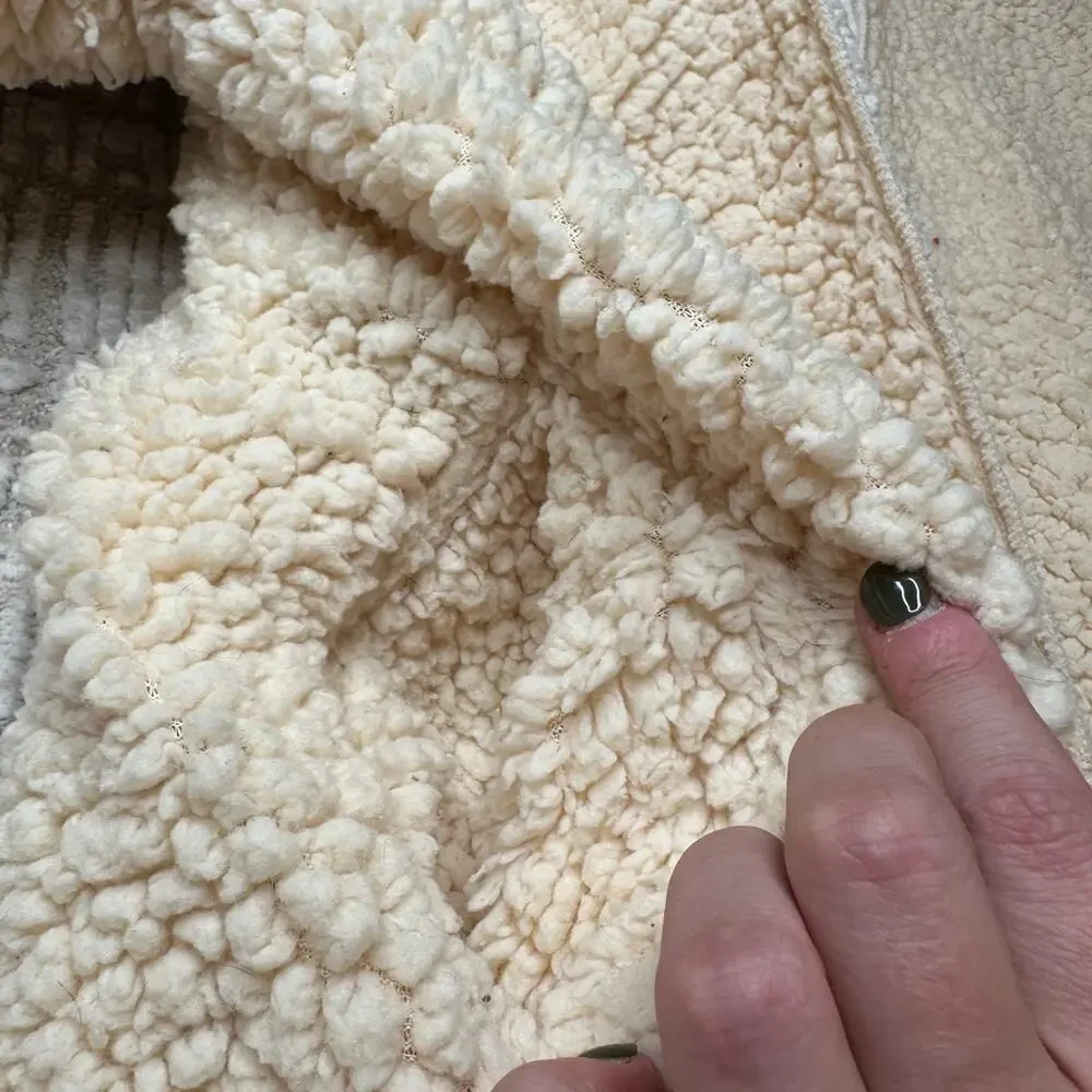BDG: Cream Sherpa Cardigan Hoodie
